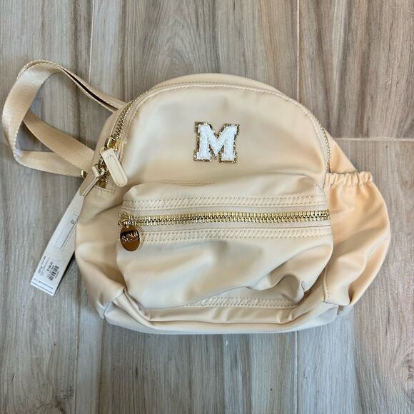 NWT Stoney Clover Micro ClassicBackpack Tan‎ Sand Monogrammed Double Zippers